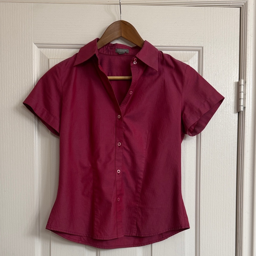 Ann Taylor Pink Short Sleeve Shirt